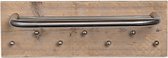 Wimpy Designs | Kapstok in steigerhout met 7 knoppen en RVS hoedenrek