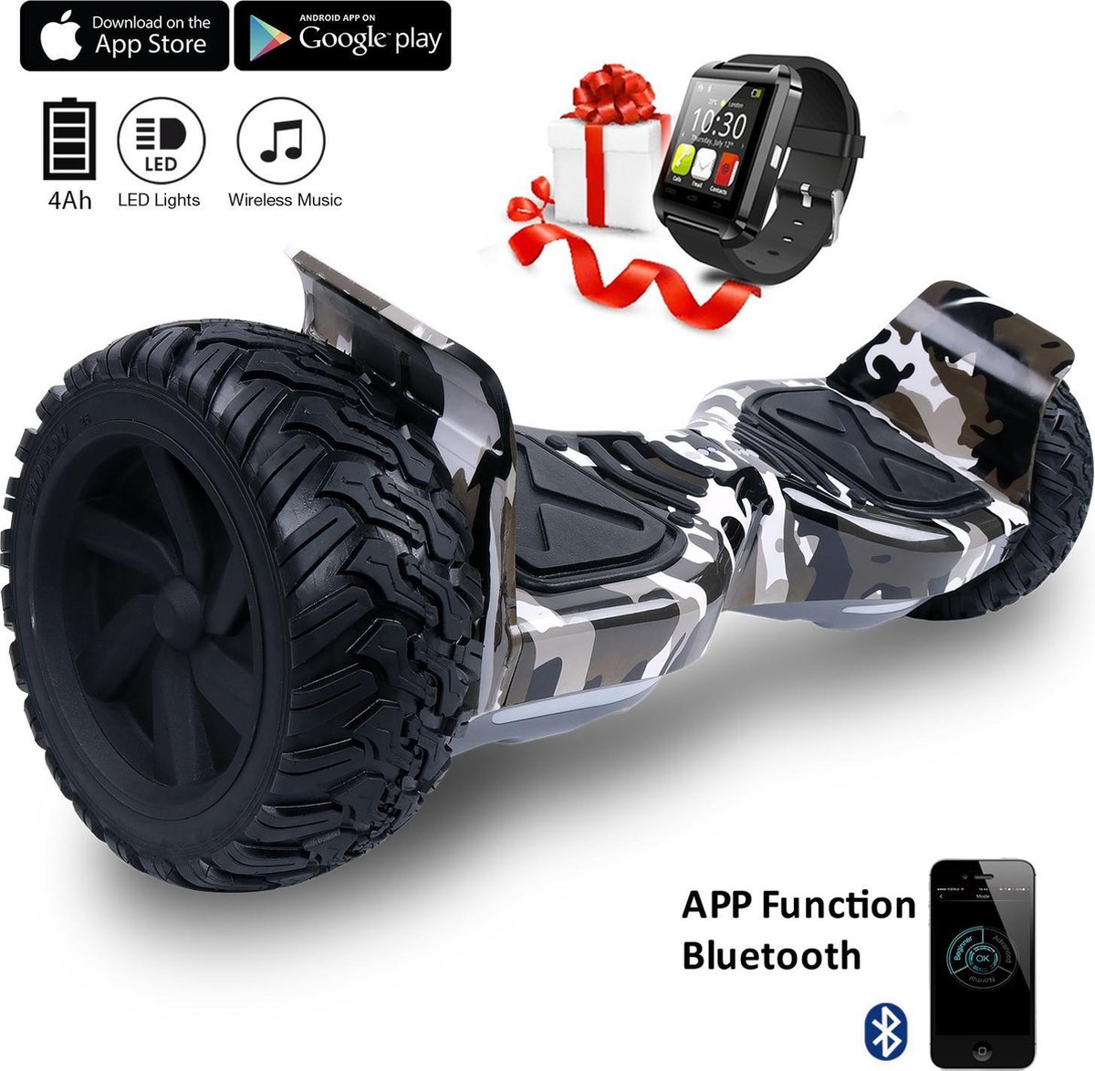 Cool Fun Hoverboard HUMMER bluetooth 8.5 inch off road motherboard