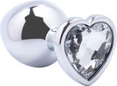 Banoch - Buttplug Coeur Transparent Large -Metaal - Hart - Diamant Steen