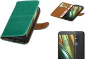 MP Case Pull Up TPU PU Leder Bookstyle voor Moto E3 (3nd Gen) Groen