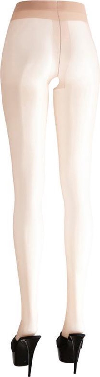 Goedkoopste Cottelli Collection – Erotische Panty met Satijnen Glans en Open Kruis voor Ondeugend Plezier – Maat XL – beigeig