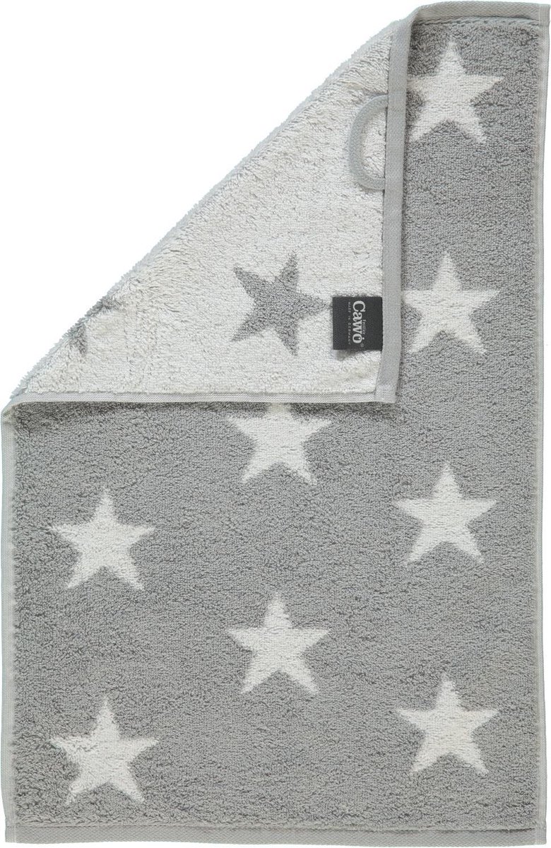 Cawö Stars (Klein) Badhanddoek - Zilver - 50x100