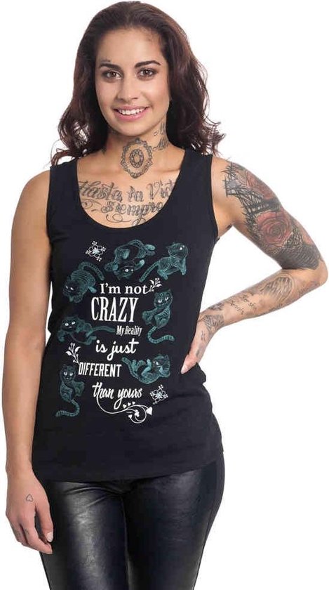 Alice In Wonderland Cheshire Cat - I'm Not Crazy Dames Top - zwart - XXL