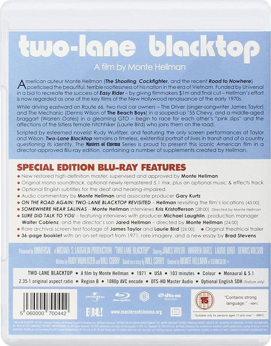 TwoLane Blacktop (Bluray) Dvd's