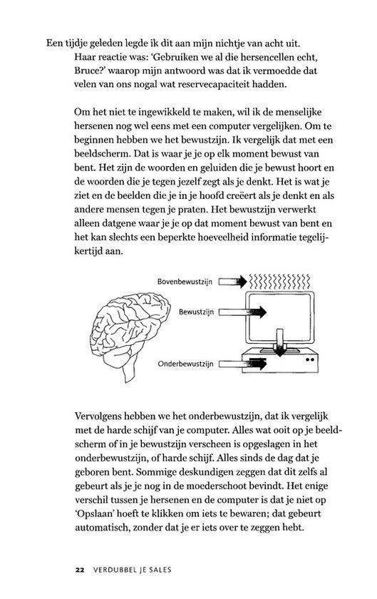 Tekstpagina met een illustratie van een brein en een computer, met pijlen die de stroom van informatie aangeven.
