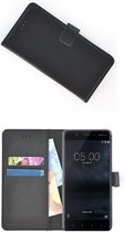 Zwart Luxe Bookcase Wallet hoesje voor Nokia 5
