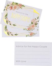 Bruiloft advieskaarten - Floral - Happy Couple - 25 stuks