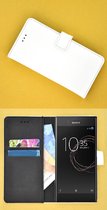 Wit Luxe Bookcase Wallet hoesje voor Sony Xperia XZs