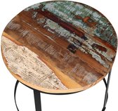 Salontafel set 40/50 cm gerecycled hout rond 2-delig