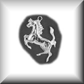 Fantastisch "Ferraripaard" van gerhodineerd zilver
