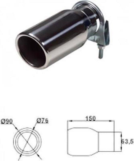  Réducteur de tuyau d'échappement de 70 mm à 76 mm avec