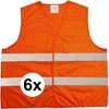 6 stuks Oranje Veiligheidsvest voor Volwassenen - Reflecterend Vest