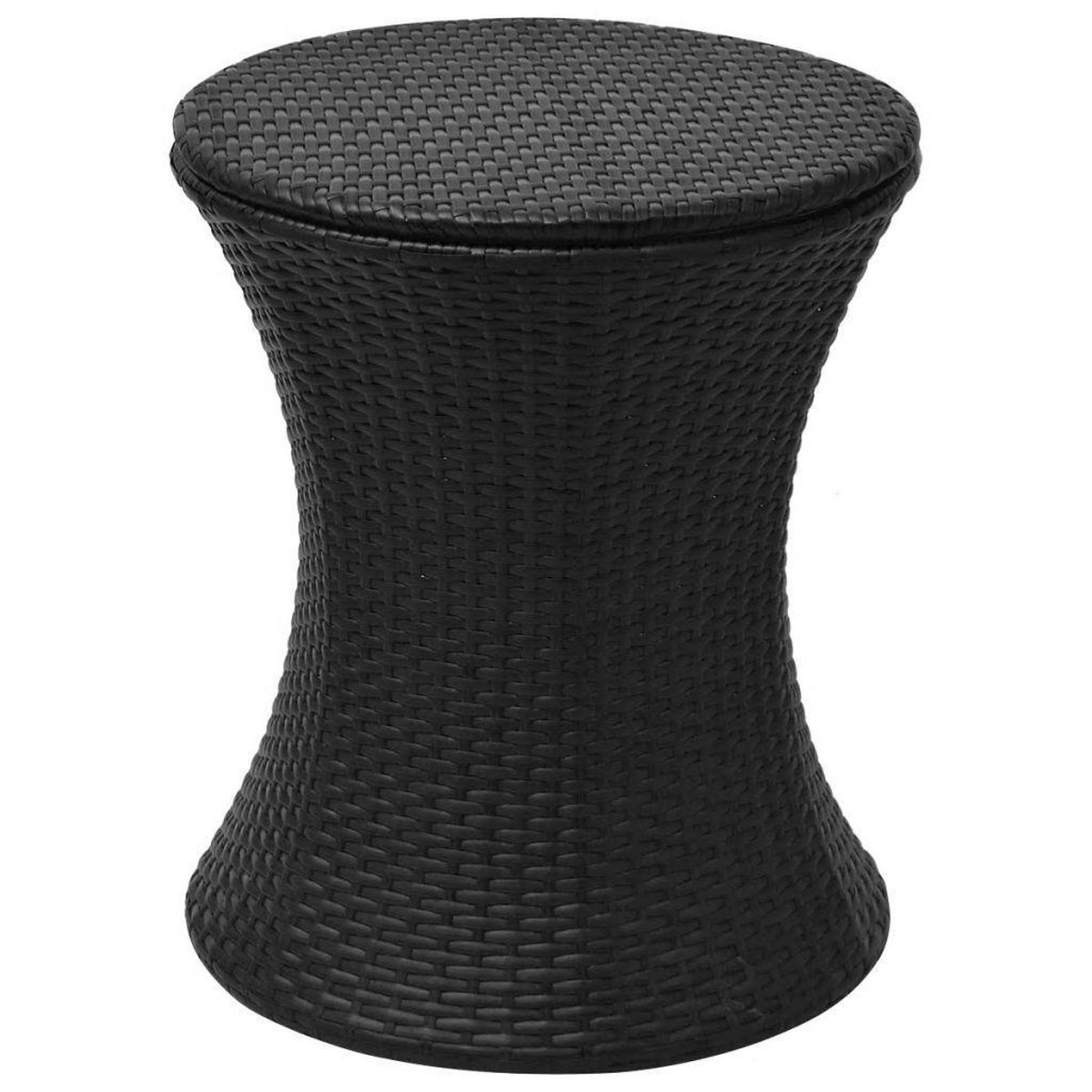 vidaXL koelbox tafel poly rattan zwart