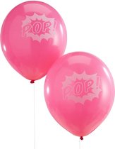 Ginger Ray Pop Art Party 'Pop' feest ballon Ø 22 cm - Roze - Set-10