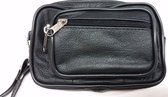 Rojafit Pols en Riemtas - Zwart - Leer ( Afmeting: L.16,5 x Br.7 x H.11 cm.)