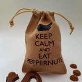 Sinterklaas jute pepernoten zakje met de tekst "Keep calm and eat peppernuts" - pepernotenzakje, sint, sinterklaasfeest, cadeautje