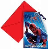 SpiderMan party uitnodigingen 6 stuks