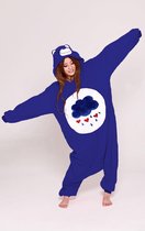 KIMU Onesie Donkerblauwe Troetelbeer Pak - Maat 146-152 - Troetelberenpak Beer Kostuum Grumpy Wolk - Berenpak Huispak Pyjama Meisje Jongen Festival