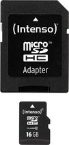 (Intenso) 16 GB MicroSDHC geheugenkaart klasse 10 - 16GB - met SD adapter