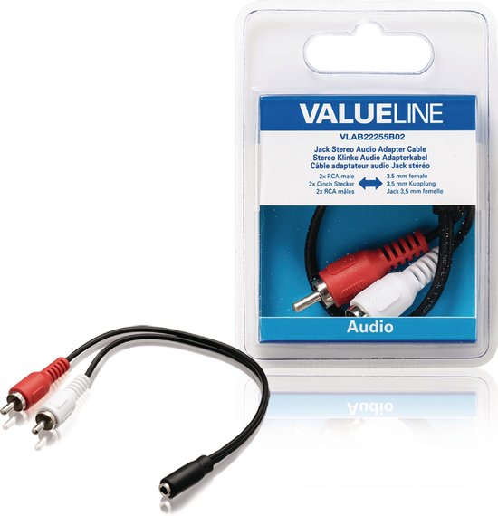 Verloop plug, RCA female, 3,5mm jack male mono