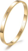 Fashionthings Dream Big Bangle - Dames - 316 Stainless Steel, 18K Gold Plated - Goudkleurig - 6 mm