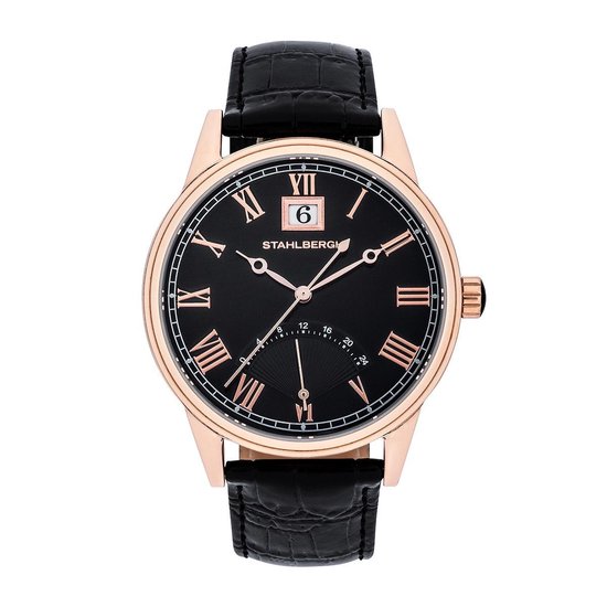 Bergmann 1922 Herenhorloge Analoog Kwarts Kunstleer Amband Bruin