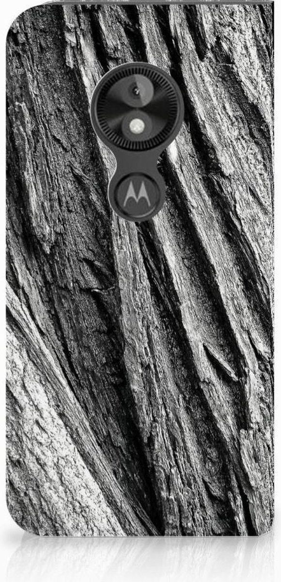 Standcase Hoesje voor Book Wallet Case Motorola Moto E5 Play Boomschors Grijs