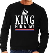 Zwart King for a day sweater - Trui voor heren - Koningsdag kleding XL