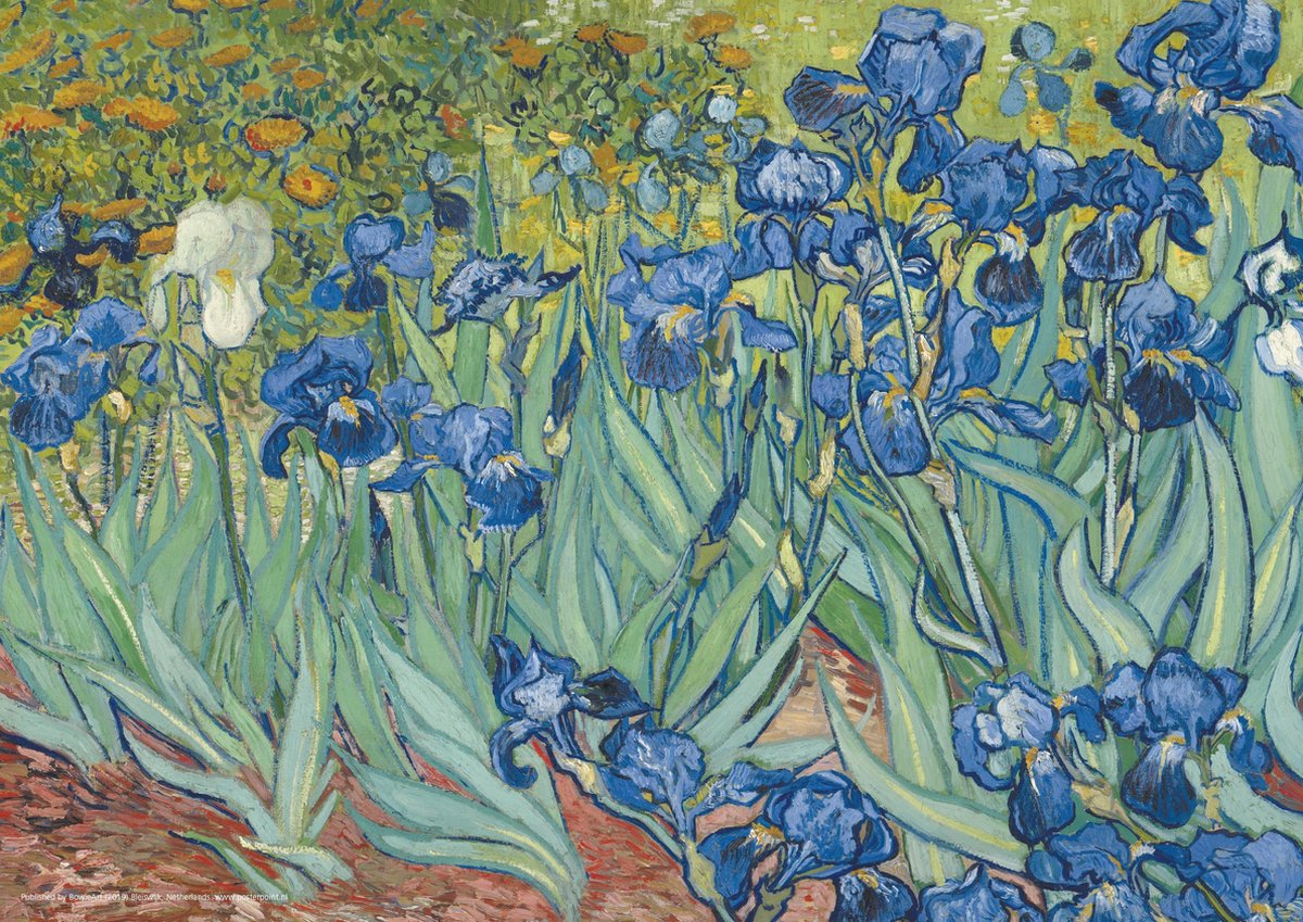 Posterpoint Vincent van Gogh poster - irissen - bloemen - Luxe - kunst - 50 x 70 cm blauw