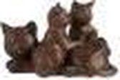 Katten Beeld - Poes met 2 kittens (17x13x12cm)