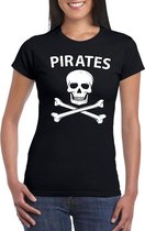 Piraten verkleed shirt zwart dames XS