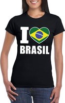 Zwart I love Brazilie fan shirt dames 2XL