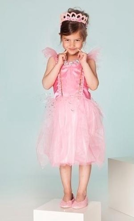 Prinses kleedje fuchsia roze 5-7 jaar (110-116) - kinderen - Prinsessen  kostuum | bol.com