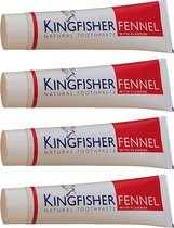 Kingfisher - Natuurlijke Tandpasta - Venkel - Met Fluor - 4 Tubes a 100 ml.