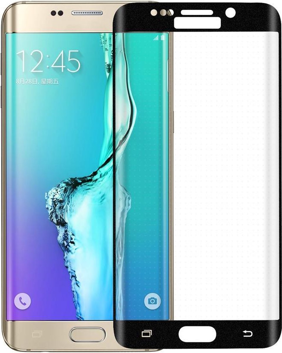 0.2mm Full Coverage Curved Tempered Glass Gehard Glas Glazen Harde Screenprotector Samsung Galaxy S6 Edge G925 - Zwart