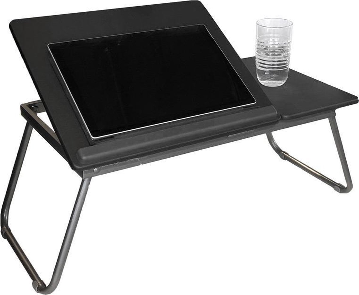 Laptoptafel voor laptop, tablet, boek of ontbijt op bed - Grijs - Bedtafel - Tablethouder - Inklapbaar - Onbijttafel - Werken in Bed - IVOL