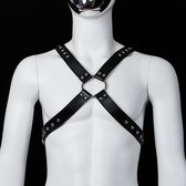 Banoch | Chest harness Radin black - imitatie leren harnas voor man