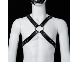 Banoch | Chest harness Radin black - imitatie leren harnas voor man