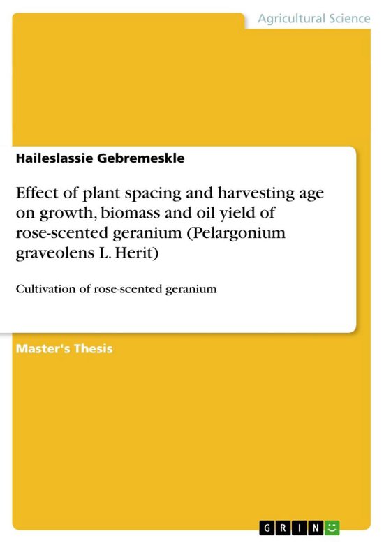 Effect of plant spacing and harvesting age on growth, biomass and oil ...