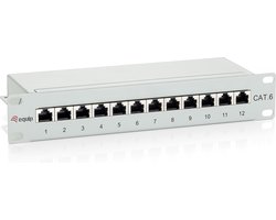 Equip 208014 Cat.6 Patch Panel 12-Port 10 inch, light-grey