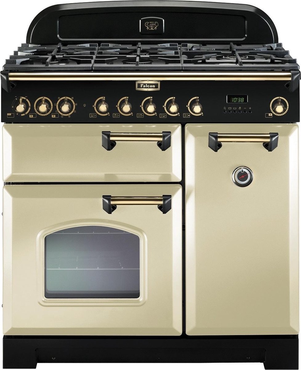 Falcon Classic Deluxe 90 Range cooker Gaskookplaat A Geelkoper, Crème