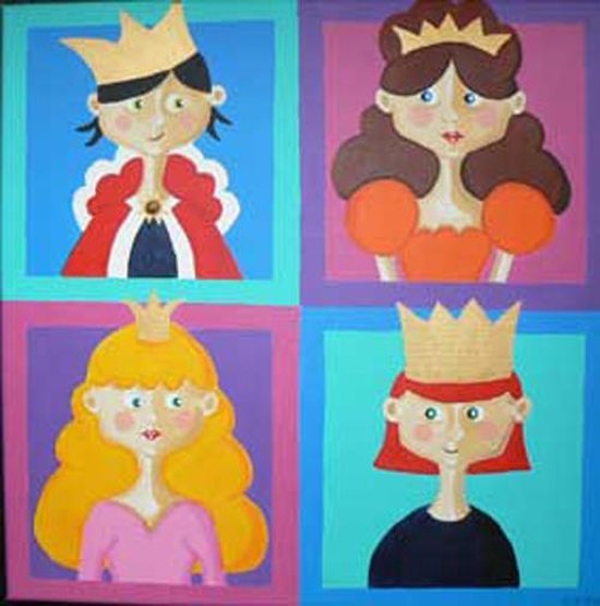 Toetie & Zo Peinture Chambre d'enfants Princes et Princesses 50x50
