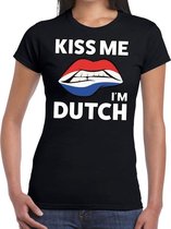 Kiss me i am Dutch t-shirt zwart dames XL