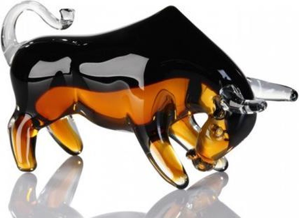 Glassculptuur stier