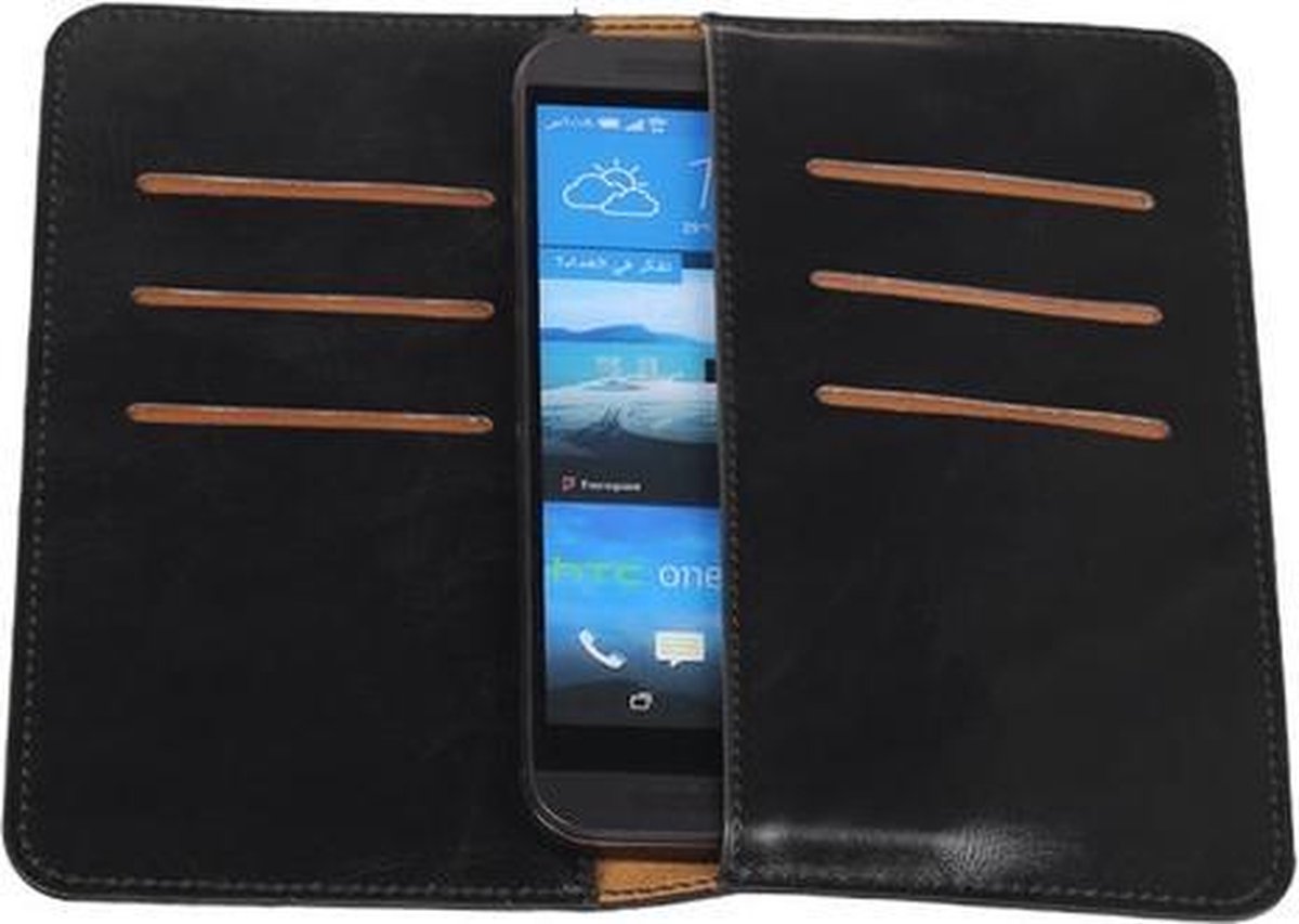 Zwart Pull-up Medium Pu portemonnee wallet voor Sony Xperia Z5 Compact