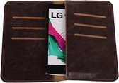 Mocca Pull-up Medium Pu portemonnee wallet voor Sony Xperia M2 Aqua