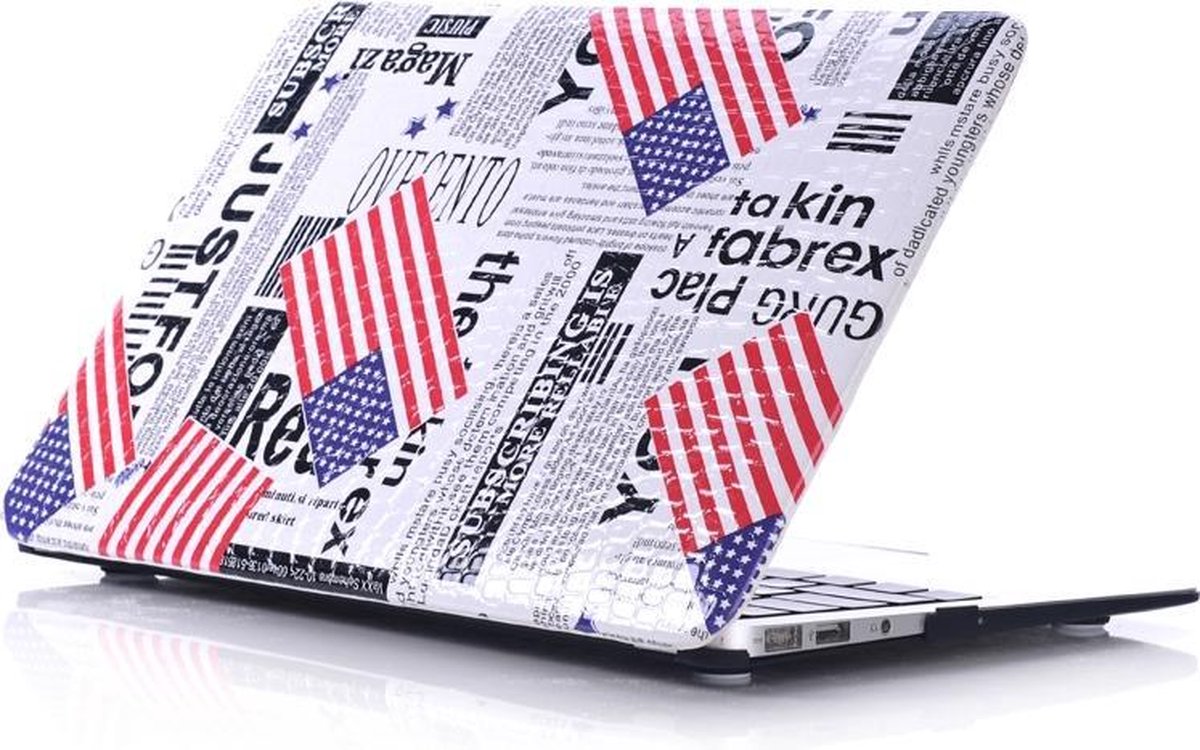Macbook Case voor Macbook Pro 13 inch zonder retina 2011 / 2012 - Laptop Cover met Print - Krant met Amerikaanse Vlag