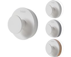 Tiger Urban - Handdoekhaak groot (1x) - ø 5 cm - Inclusief 2 decorringen - Wit