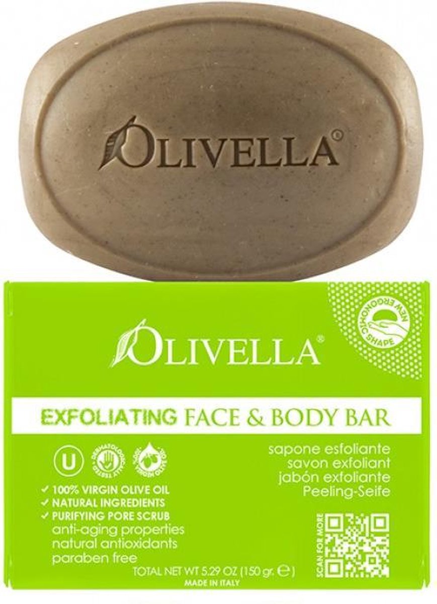 Olivella® Olijfzeep Scrub - 100% Vegan & Natuurlijke - Vegan Scrub - Zonder Palmolie - Mint - 150gr