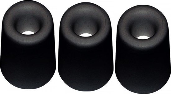 3x Deurbuffer / deurstopper zwart rubber 35 x 30 mm - deurstop